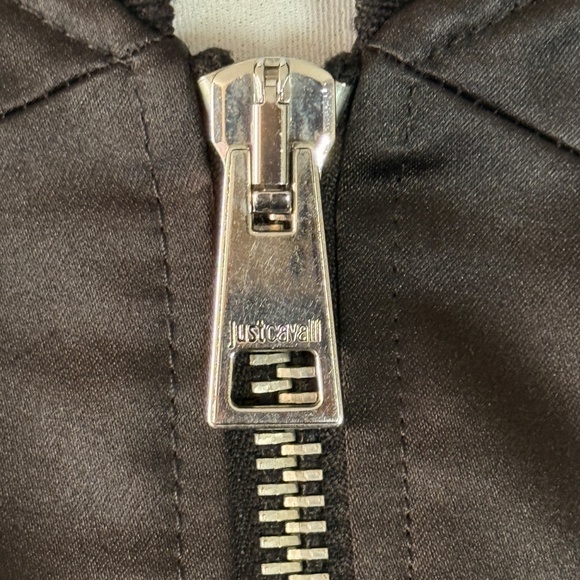 Just Cavailli Men's Python Snakeskin Printed Black bomber Jacket Sz 50 / M - Picture 6 of 11